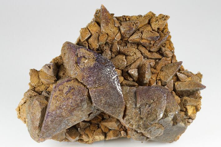 Calcite Crystals Coated With Purple (Yttrofluorite?) Fluorite #177684